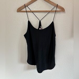 Victoria’s Secret Black Spaghetti Strap Satiny Leopard Print Tank Size Medium